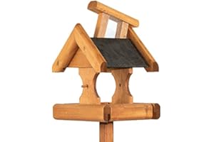Riverside Woodcraft Verwood Slate Roof Bird Table With Anti Bacteria Coating