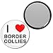 I Love Border Collies - 55mm Round Compact Mirror