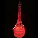 MagiDeal Führte 3D Beleuchtung Eiffelturm Illusion Licht Lampe Mikro-USB-Lampe 7 Farbwechsel - 6