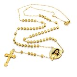 medalla acero Longitud del collar: 60 cm Gaira Collar Colgante con crucifijo Rosario camandula religioso de Acero Inoxidable Medalla de Jesus