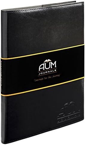 Journal for Life - Refillable Leather Journal Diary - Large B5 Journaling Size (24x18cm) SIX Natural Leather Colour Options - Aum Journals B5 Originals Range (Black Journal)