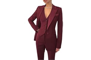 Leader of Beauty Women's 3 Piece Solid Work Pant Suit for Women Business Office Lady Suits Sets