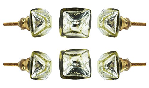 Preisvergleich Produktbild Satz von 6 Türgriffe San Pietro Glasspiegel-Kabinettknöpfe Küchenschrank Dresser Knob Garderobenschublade Ziehen Sie Trinca-Ferro