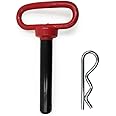 Trailer Tow Hitch Lock Pin with Rubber-Coated Handle, Red Head Hitch Pin-For Towing Cargo, Boat, RV, Car, Truck, ATV (7/8 x 4-1/2 inch)