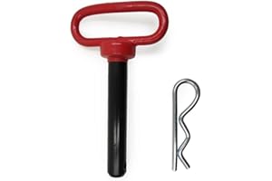 YRSSSA Gancio di traino del rimorchio con maniglia rivestita in gomma, perno di attacco della testa rossa-Per rimorchio di carico, barca, camper, auto, camion, ATV (22 x 114 mm)