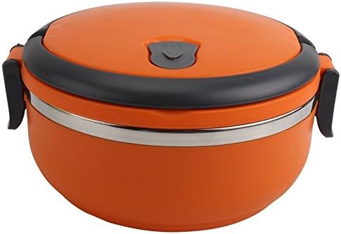 Stacking Lunch Box - Stainless Steel Microwave Bento Box Food Containers(Orange, One Tier)