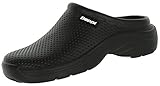  Beppi Clogs Herren Schuhe mit Leder-Komfortsohle  Hausschuhe Pantoletten Gartenschuhe  Freizeitschuhe Bequem Weich Schwarz  Größe 42