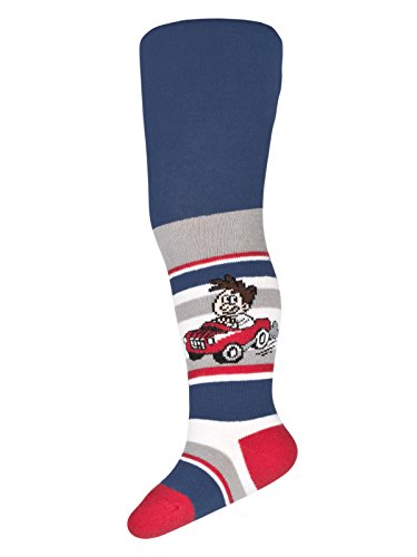 TUPTUSIE Baby Boys Cotton Tights Little Car Jeans Blue 9P7 (56-62cm (0-6 Months), Jeans Blue)