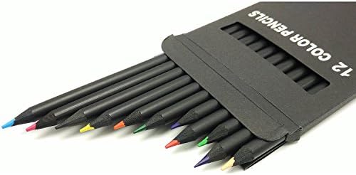Vibrant Art Coloured Pencils for Writing, Drawing, Adult Colouring Books and Artist Sketch, Pre-Sharpened Soft Core Assorted Colours (Set of 12)