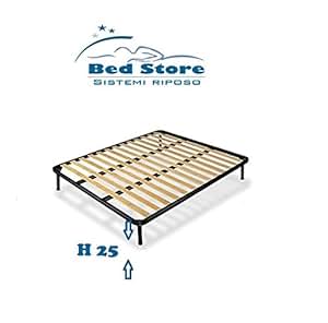 Lattenrost mit schmalen Latten, für eineinhalb Liegeplätze breites Bett