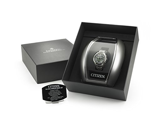 Citizen Watch Satellite Wave Air Men's Quartz Watch with Black Dial Analogue Display and Grey Titanium Bracelet
