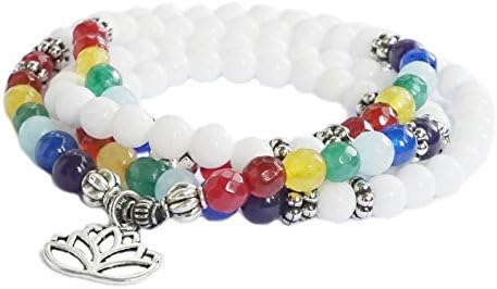 Esoteric Wrist Mala Necklace/Chain with Lotus Lotus Gemstone Natural Stone Long Necklace – Astrology Spirituality Meditation Yoga Prayer Religion Buddhism Hinduism