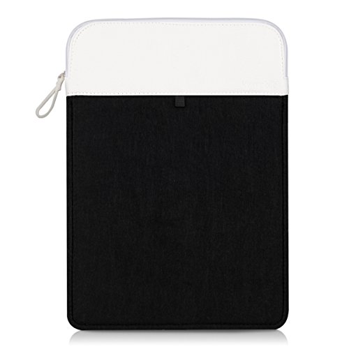 kwmobile Laptoptasche Filz Sleeve für 11" 11,6" Laptop Notebook - Notebook Tasche Schutzhülle Laptop Case Hülle in Schwarz Weiß Innenmaße: ca. 33 x 23,5 cm
