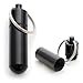 Produktbild Pillen-Dose im 2er Set, Pillen-Box, Aluminium-Kapsel, Schlüssel-Anhänger mini, wasserdicht, Farbe: schwarz, Höhe: 48 mm