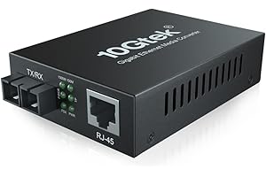 ‎IPOLEX ipolex Gigabit Ethernet Medienkonverter, 1,25G Dual SC Port, SC Glasfaser auf Kupfer RJ45 Glasfaser SMF Medienkonverter für 10/100/1000Base-TX auf 1000Base-LX, bis zu 20-km. 1-Pack.