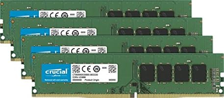 Crucial 32GB Kit (8GBx4) DDR4 2133 MT/s (PC4-17000) DR x8 DIMM 288-Pin - CT4K8G4DFD8213