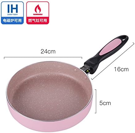 CUCUCU Frying Pan Steak Frying Pan Non-Stick Wok Maifan Stone 20Cm Small Frying Pan Pan Non-Stick Frying Pan Melaleuca Class Shabu-Shabu Induction Cooker Pot Egg Dumpling Pot,24cm inside and outside powder