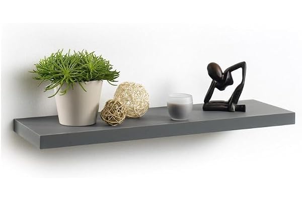 Modul'Home 6RAN792GR Etagère Flottante Panneau/MDF Gris Anthracite 75 x 22,8 x 3,4 cm