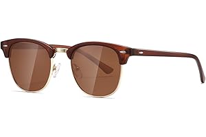kimorn Polarizado Gafas de sol Unisex Retro Semi-Rimless marco gafas clásicas AE0550