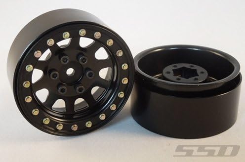 SSD RC 1.9 Steel D Hole Wheels (Black) (2)