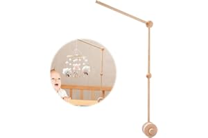 Jooheli Support mobile pour bébé, Support Mobile en Bois pour Bébé, Support en bois pour mobile bébé pour Table à langer, Sonnette de lit suspendue, Cloches et jouets