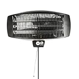 Mini calefactor de cuarzo con 3 niveles de potencia de hasta 2100 vatios. El calefactor pequeño puede ser usado de pie o montado a la pared. Dimensiones aproximadas de 49 x 23.5 x 15 cm.