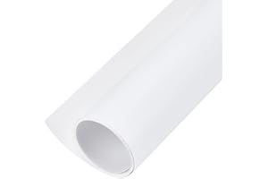 BENECREAT Fondale Fotografico in PVC da 100x40 cm, Sfondo Fotografico in Vinile PVC Bianco Opaco per Studio Fotografico di Prodotti Video