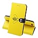 Produktbild Miagon für iPhone 5 5S SE Flip Hülle,Süß Biene Seide Texturiert Wallet Case Handyhülle PU Leder Tasche Case Karten Steckplätzen Ständer Schutzhülle,Gelb