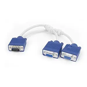 Generic VGA 15 Pin Male to Dual VGA Female Splitter Adapter Cable 12