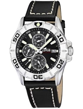 Lotus Herren-Armbanduhr Analog leder schwarz 15813/4