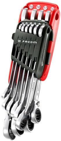 Precise Engineered Facom 10 Piece Ratchet Combination Spanner Set Metric [Multi Set] - w/3yr Rescu3® Warranty