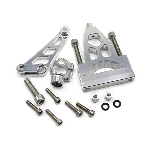 For CB400 VTEC 1999-2010 CNC Motorcycle Steering Damper Stabilizer Bracket Mounting Support (Silver)