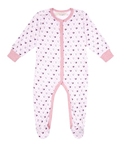 Sense Organics Baby Girls Yvest Footies, Pink (AOP Birds), 6-12 Months (Manufacturer Size:74 cm)