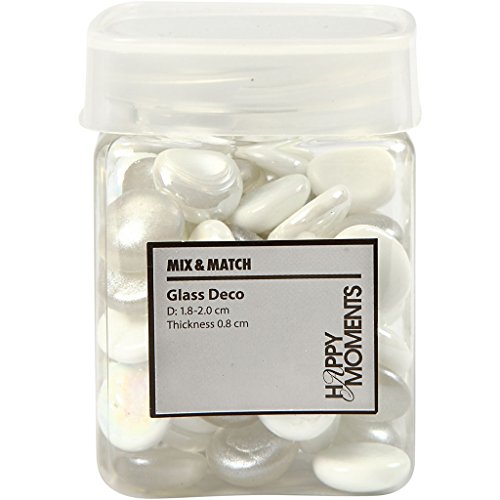 Glasdeko, D: 18-20 mm, Dicke 8 mm, weiß, 370g - 2