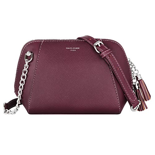David Jones - Borsa a Tracolla a Trapezio Donna - Borsa a Spalla Catena Nappa - PU Pelle - Borsa a Mano Piccola - Messenger Crossbody Bag - Clutch e Pochette - Elegante Moda Città - Bordeaux Rosso