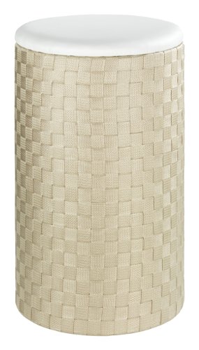 WENKO 19890100 Wäschetruhe Adria Beige - mit Wäschesack, Fassungsvermögen 50 L, 100 % Polypropylen, 35.5 x 59 x 35.5 cm, Beige