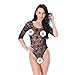Produktbild Baby Dolls & Negligees für Damen Sexy Dessous durchbrochene Traubenblume Damen sexy Fünf-Punkt-Ärmel Spitzenoverall, L