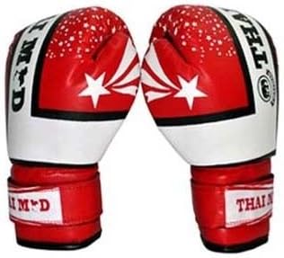Boxing 6oz Gloves Thai Mad Training Maya Hide Leather Sparring Punching Bag Mitts kickboxing Fighting (30% Off)