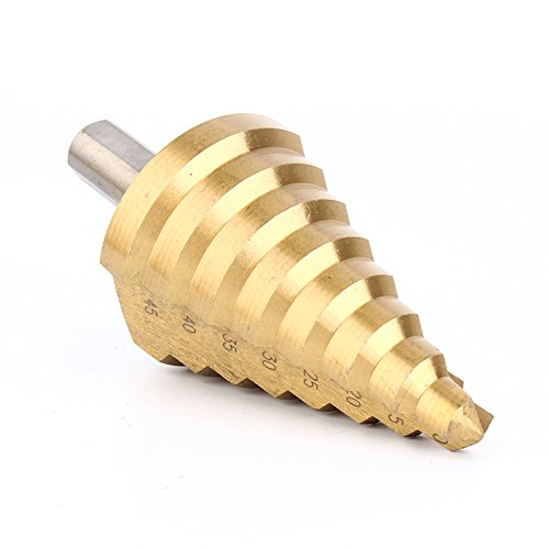 LAOYE Stufenbohrer Kegelbohrer Konusbohrer HSS-TIN 10-45mm Bohreraufsatz Mehrstufenbohrer - 5