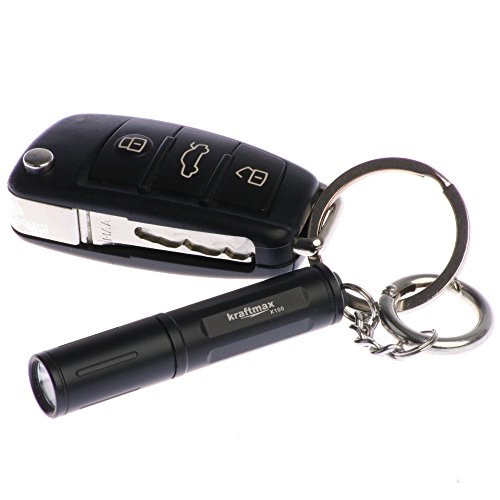 Kraftmax X100 Hochleistungs LED Schlüsselanhänger Taschenlampe atemberaubende Leuchtkraft von 80 L Aluminium, schwarz 42266896 - 3