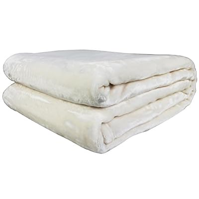 Auralum® Couverture Plaid Polaire Polyester 150 x 210 cm Extra Douce pour le Lit et Canapé 260 g/m2 Blanc