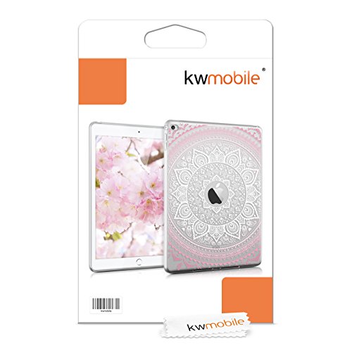 kwmobile Hülle für Apple iPad Air 2 – Case Handy Schutzhülle TPU Silikon für Tablet – Backcover Cover klar Rosa Weiß Transparent - 7