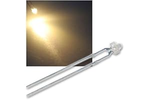 world-trading-net - 25x LED 1,8 mm Blanc Chaud diffus (lentille Blanche) Set, diode électroluminescente, Filaire, diode Lumineuse, en Tant Que composant