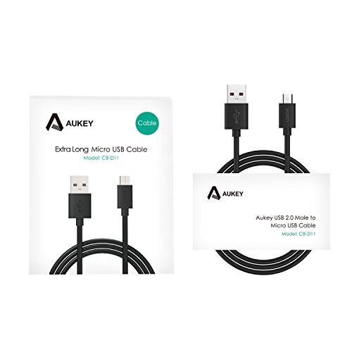 Aukey Kabel USB Micro USB 3,2 m Kabel Micro USB Sync- und Ladekabel Schnell für Android Smartphone Samsung, Tablet, Powerbank etc. (schwarz) - 6