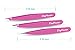 3 Set Stainless Steel Eyebrow Grooming Tweezers, Slant,Straight,Pointed Tip,Professional Precision Tweezer Beauty Tools for Eyebrow Makeup Plucking/Shaping, Facial/Ingrown Hair & Splinter Removal,Pink