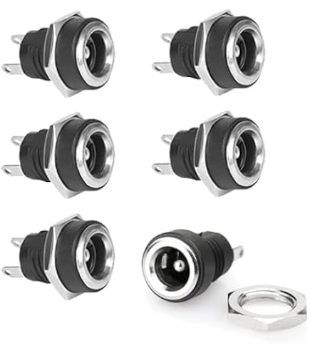 Lot De 10 Connecteurs DC Jack 5.5mm X 2.1mm Femelle - Pour Soudure Et Montage Panneau - Alimentation Appareils