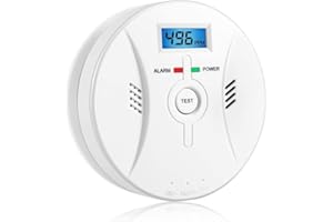 DGSFFHFSD Kohlenmonoxid Warnmelder mit LCD Display CO Melder Lauter 85 Db Alarm Kohlenmonoxid Melder mit Kohlenmonoxidsensor Carbon Monoxide Alarm Batteriebetrieb