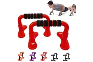 XEDON Push Up Bar Stands, Push Up Handles with Non slip Foam Grip for Chest Press, Home Gym Fitness Exercise, Strength Training (1 pair), Red