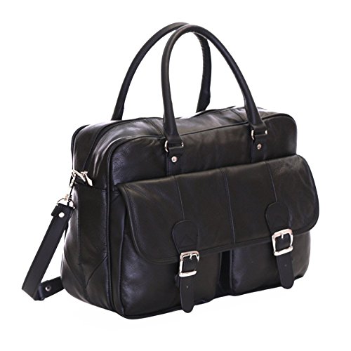 Preisvergleich Produktbild Slimbridge Essen Aktentasche aus Leder, Schwarz