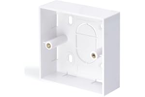 LEENUE Back Box 32mm Deep, Single Gang Ethernet Socket Wall Box, Surface Mounted for Ethernet Network Faceplate White (86mm x 86mm x 32mm)
